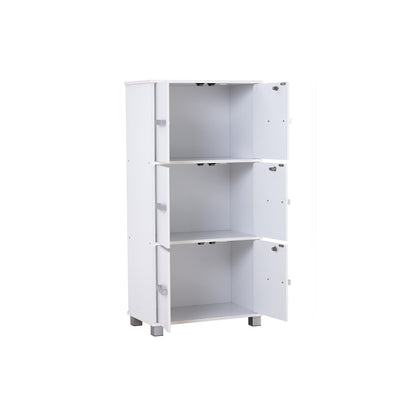 NAOMI 6 Door Storage Box With Lock - White