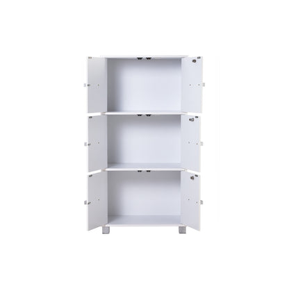 NAOMI 6 Door Storage Box With Lock - White