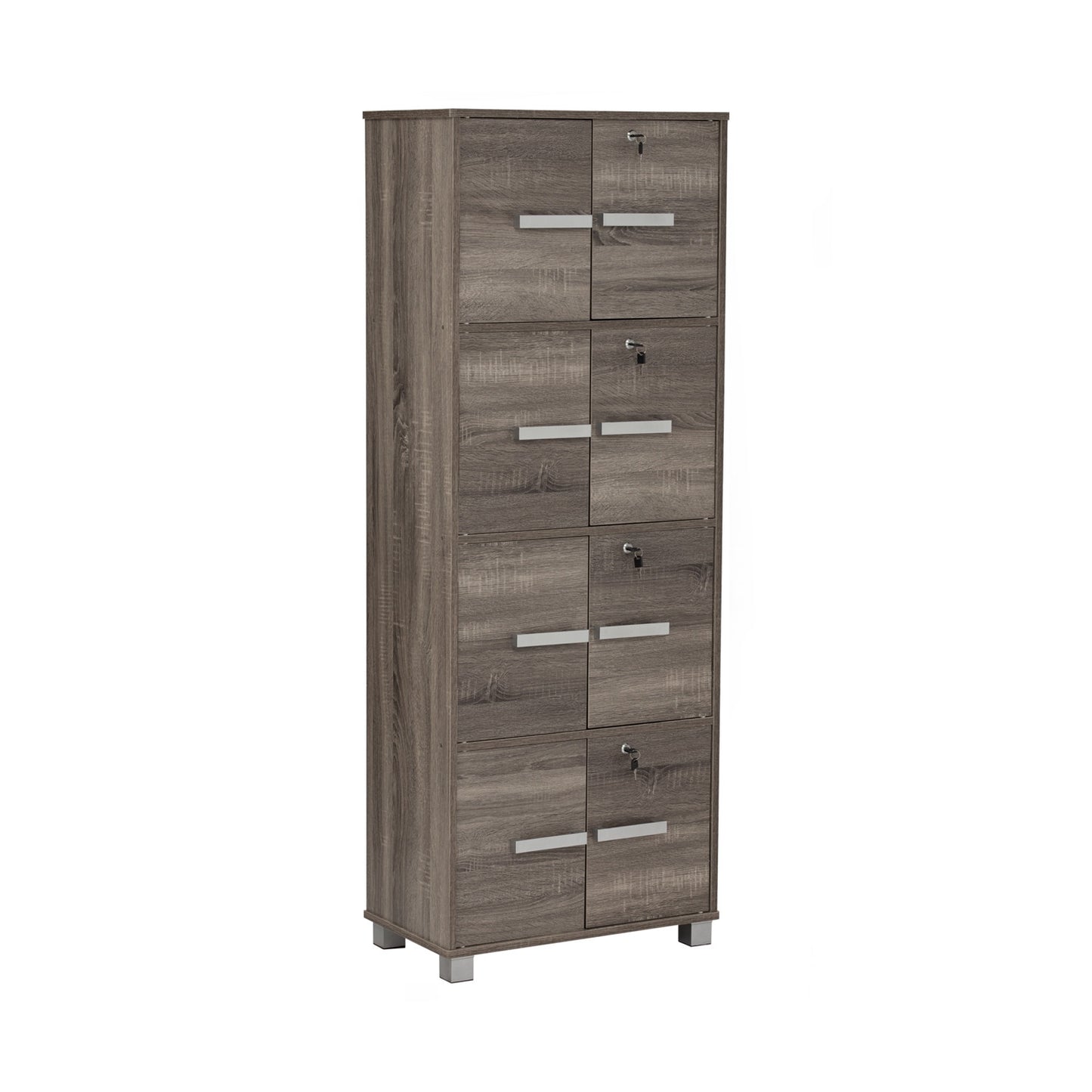 NAOMI 8 Door Storage Box With Lock - Sonoma Dark