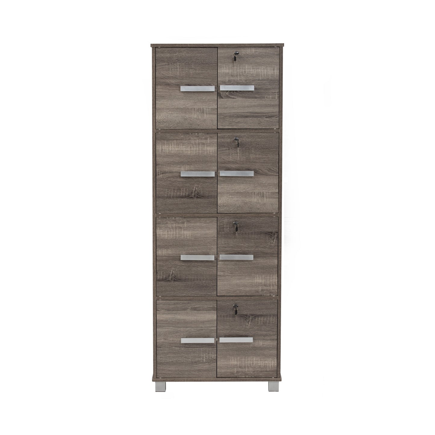 NAOMI 8 Door Storage Box With Lock - Sonoma Dark