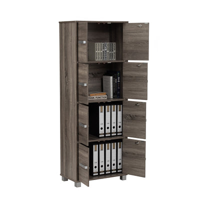 NAOMI 8 Door Storage Box With Lock - Sonoma Dark