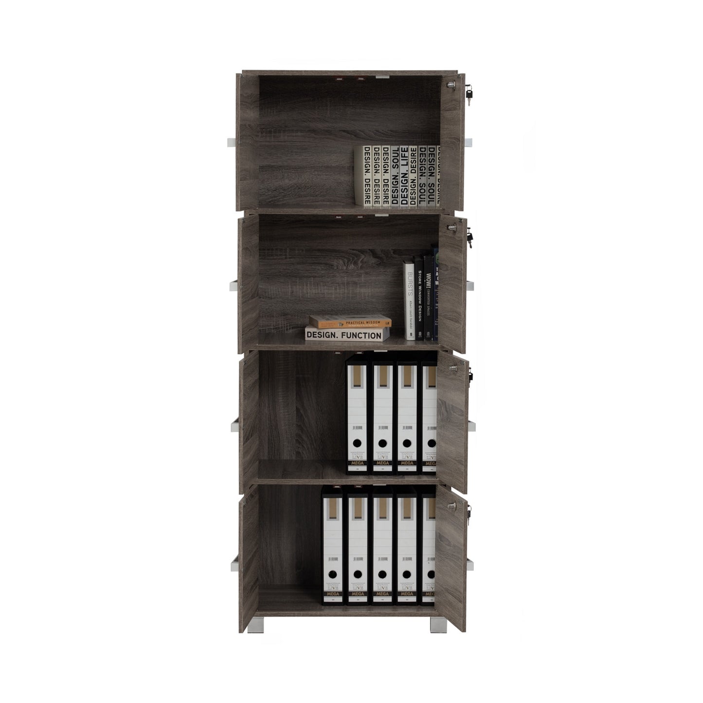 NAOMI 8 Door Storage Box With Lock - Sonoma Dark