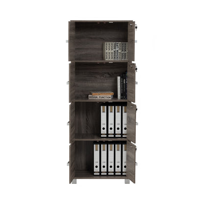 NAOMI 8 Door Storage Box With Lock - Sonoma Dark