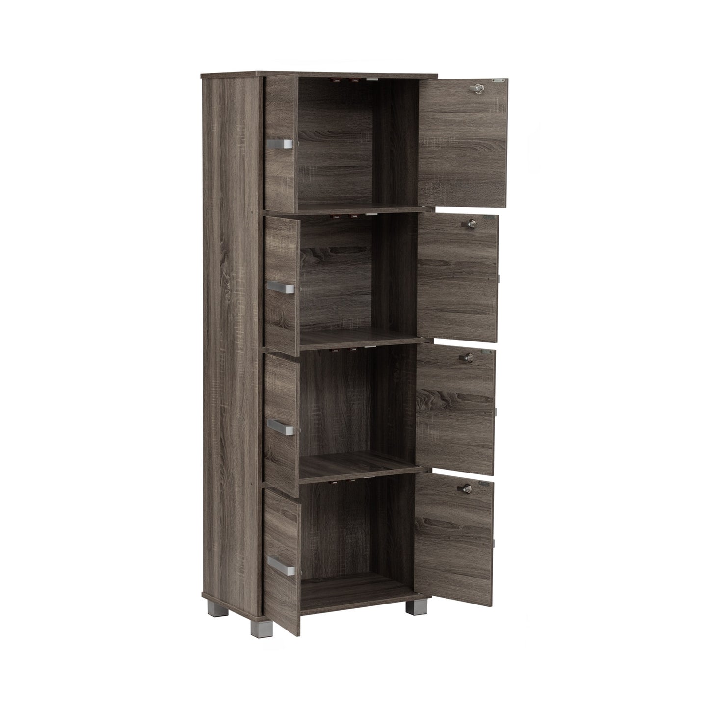 NAOMI 8 Door Storage Box With Lock - Sonoma Dark