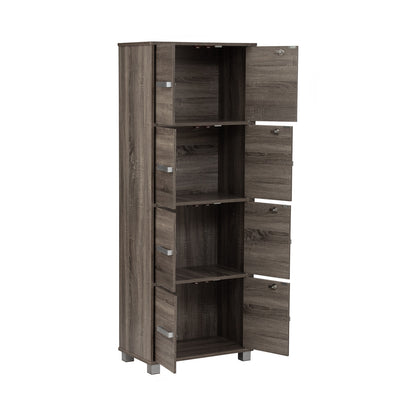 NAOMI 8 Door Storage Box With Lock - Sonoma Dark