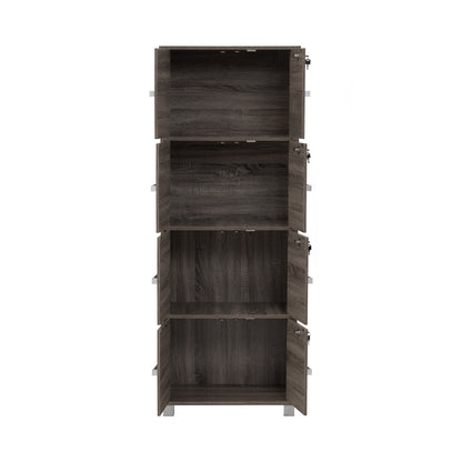 NAOMI 8 Door Storage Box With Lock - Sonoma Dark