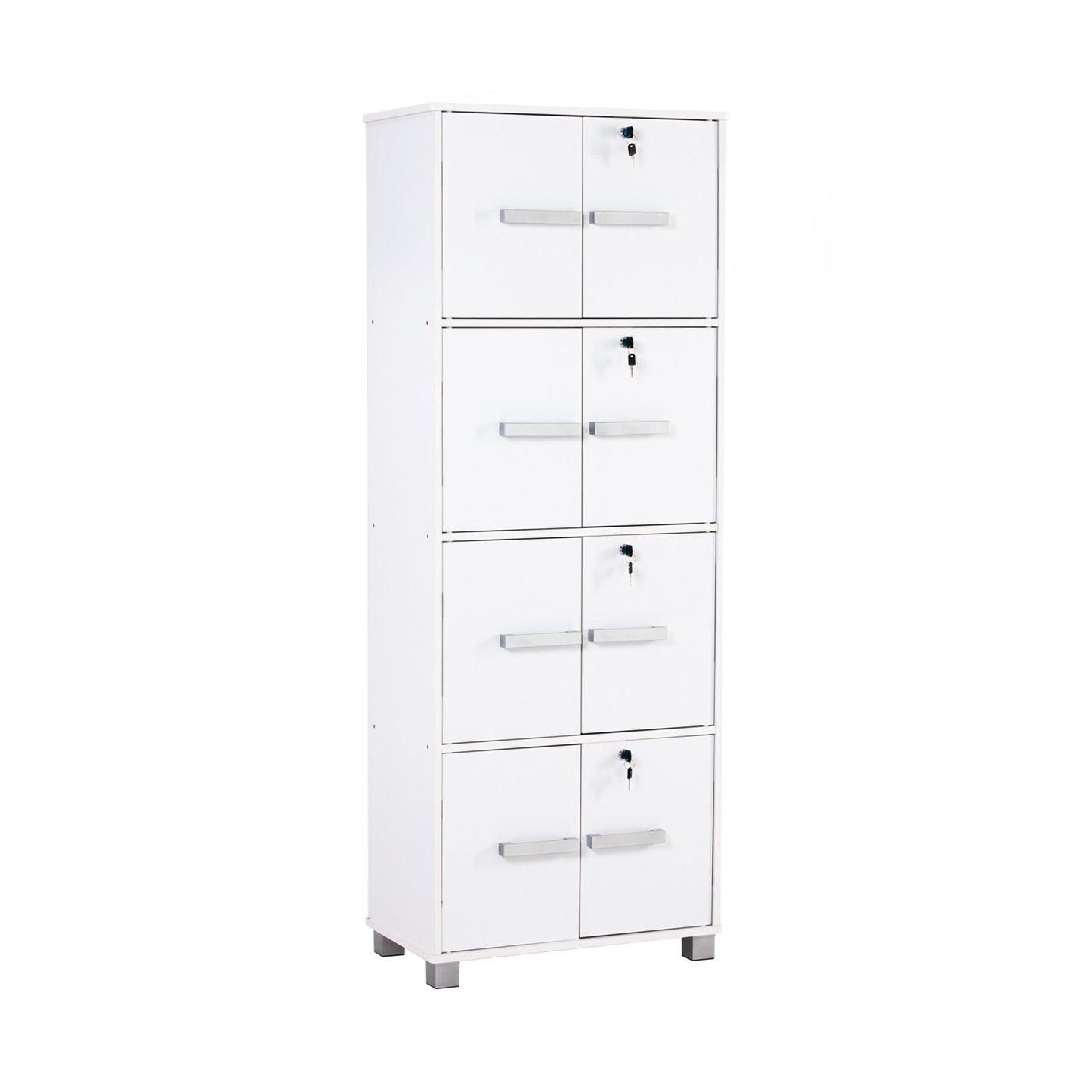 NAOMI 8 Door Storage Box With Lock - White