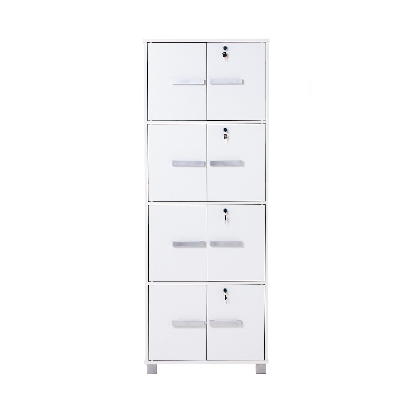 NAOMI 8 Door Storage Box With Lock - White
