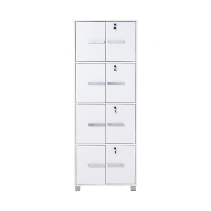 NAOMI 8 Door Storage Box With Lock - White