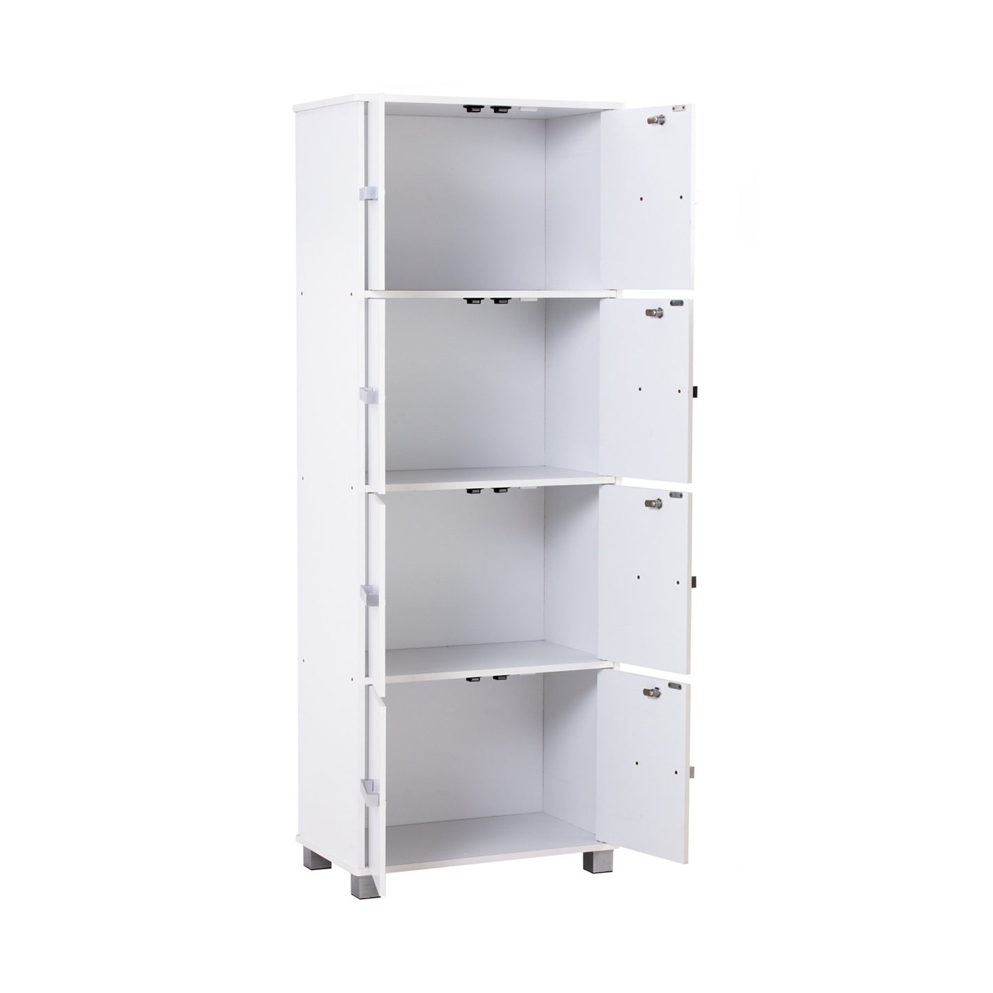 NAOMI 8 Door Storage Box With Lock - White