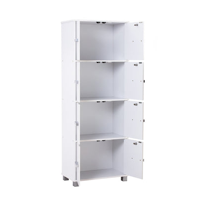 NAOMI 8 Door Storage Box With Lock - White