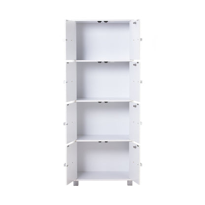 NAOMI 8 Door Storage Box With Lock - White