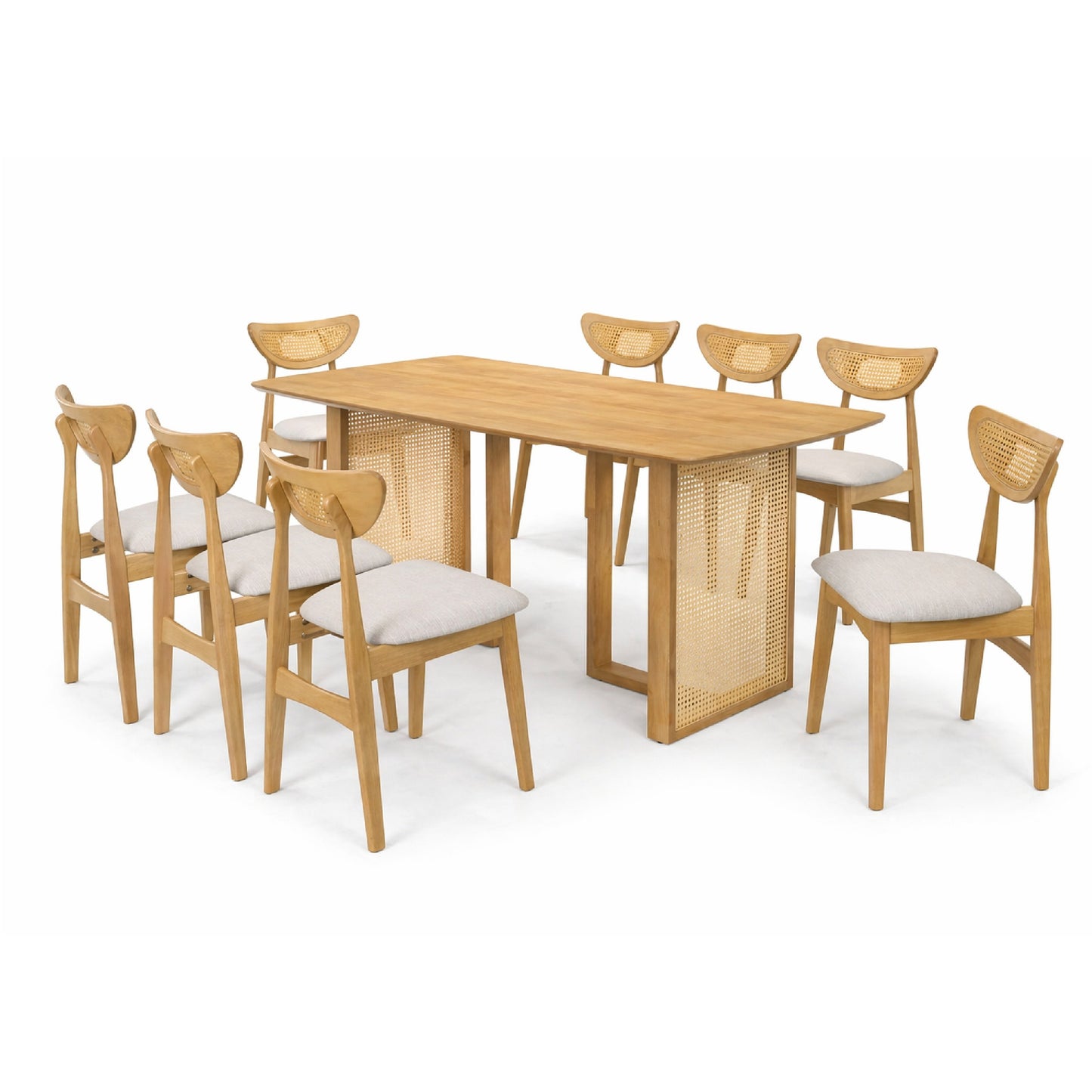 Dining Set ( 1 Noka Table + 8 Kyson Chair ) - Beech