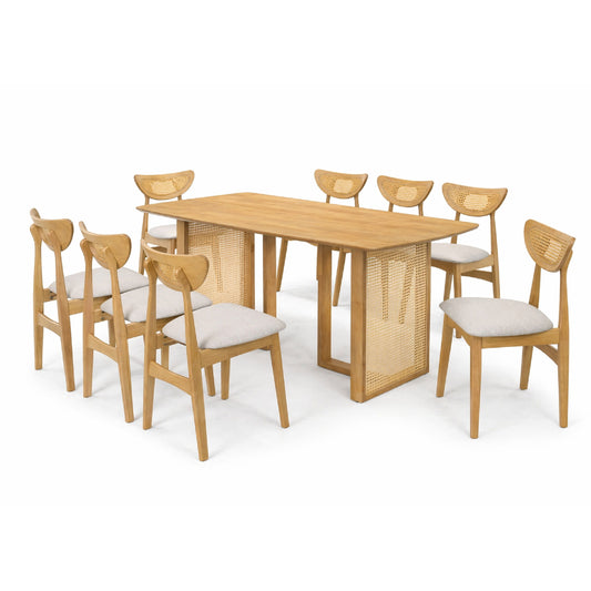 Dining Set ( 1 Noka Table + 8 Kyson Chair ) - Beech