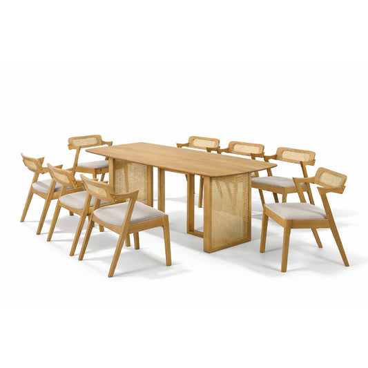 Dining Set ( 1 Noka Table + 8 Mamu Chair ) - Beech