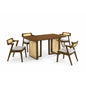 Dining Set ( 1 Noka Table + 4 Mamu Chair ) - Walnut