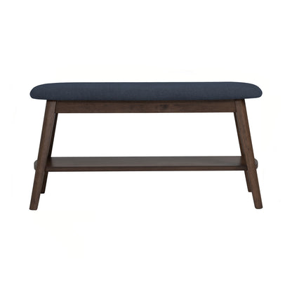 OZEL Bench - Cocoa Leg, Steel Blue Seat (900L) (Pet Friendly Fabric)