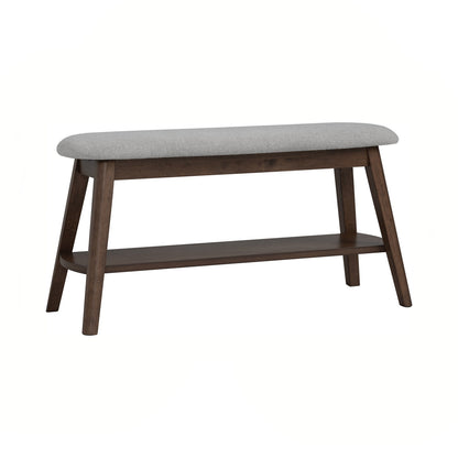 OZEL Bench - Cocoa Leg, Warm Grey Seat (900L) (Pet Friendly Fabric)