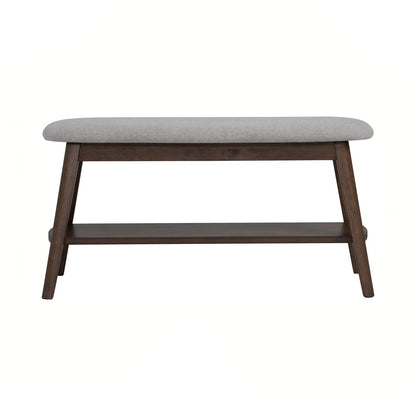 OZEL Bench - Cocoa Leg, Warm Grey Seat (900L) (Pet Friendly Fabric)