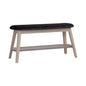 OZEL Bench - White Wash Leg, Black Seat (900L)