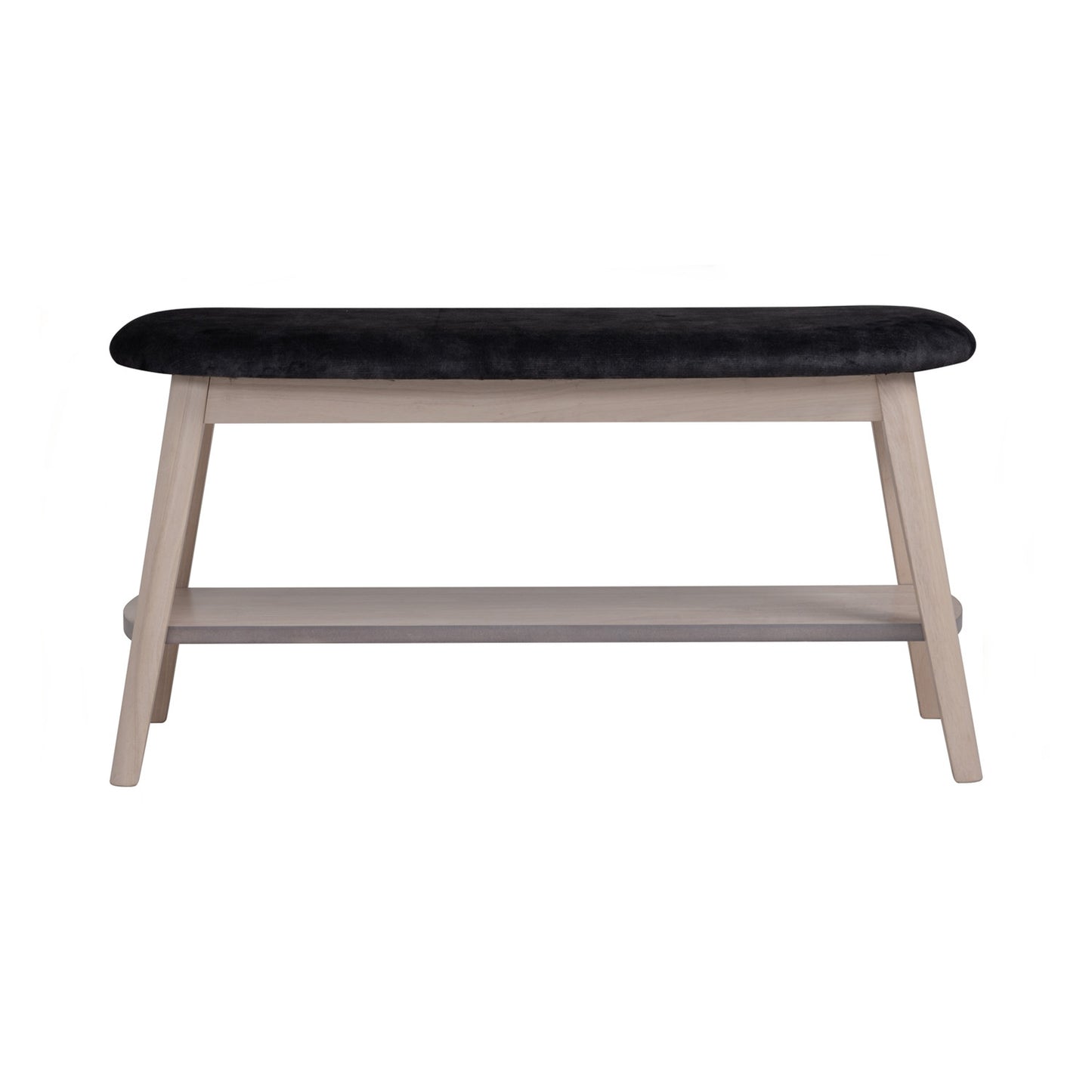 OZEL Bench - White Wash Leg, Black Seat (900L)