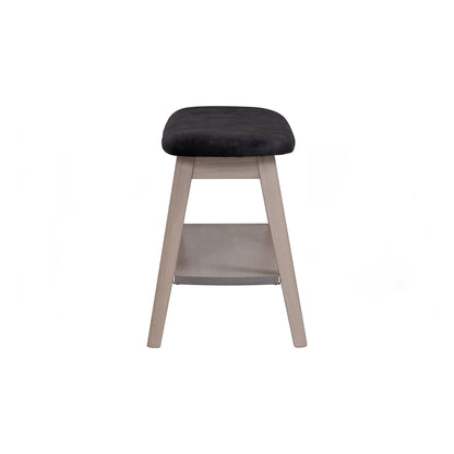 OZEL Bench - White Wash Leg, Black Seat (900L)