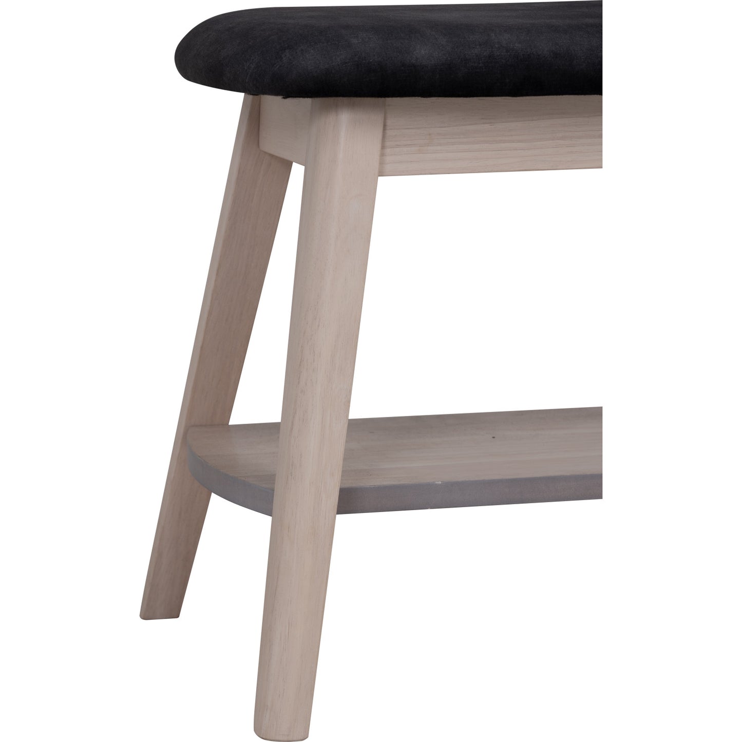 OZEL Bench - White Wash Leg, Black Seat (900L)