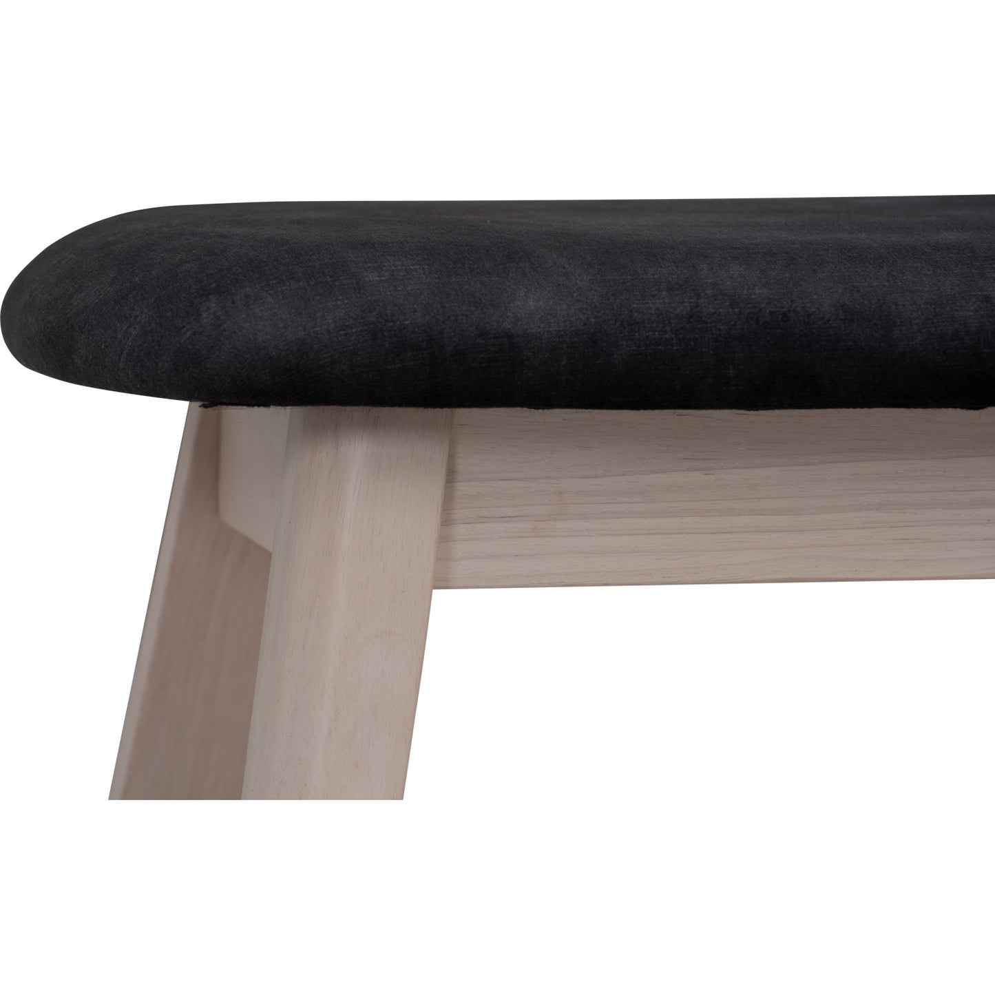 OZEL Bench - White Wash Leg, Black Seat (900L)