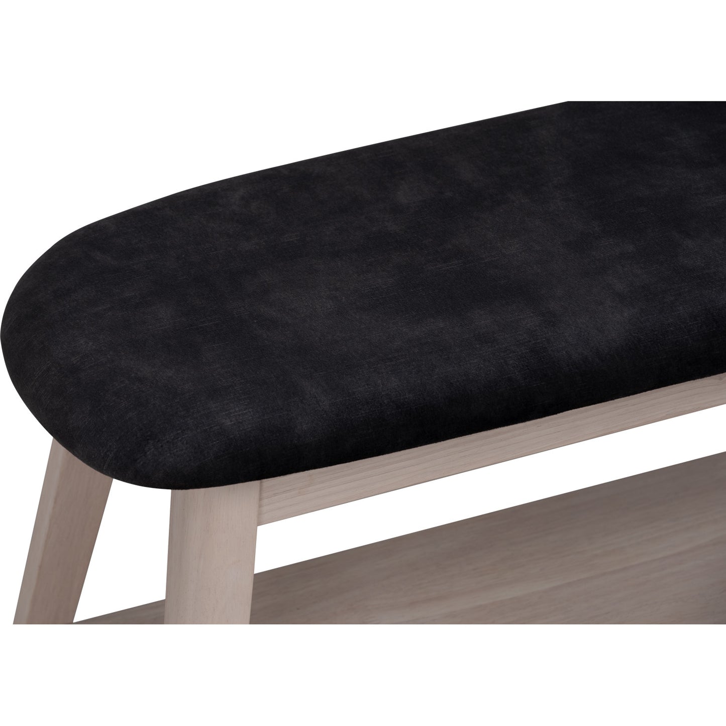 OZEL Bench - White Wash Leg, Black Seat (900L)