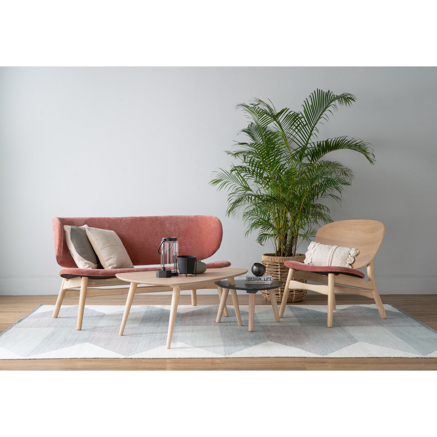 POLARA 2 Seater Lounge Chair - Salmon