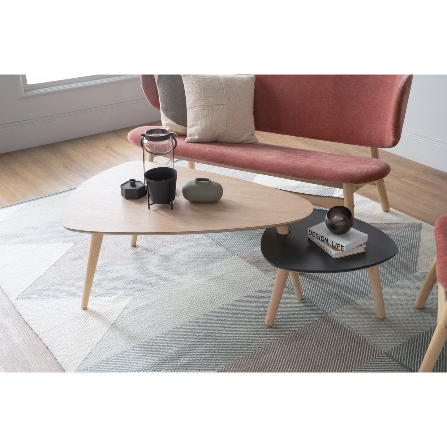 POLARA 2 Seater Lounge Chair - Salmon