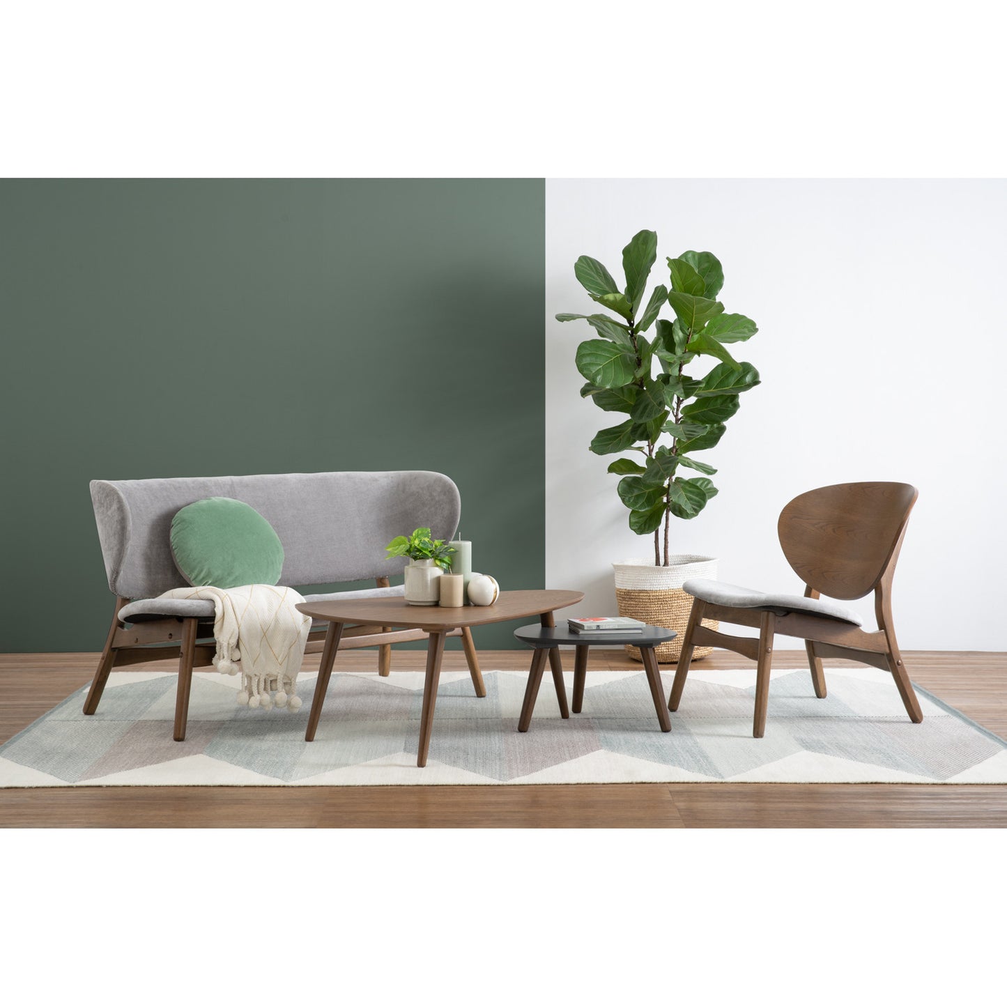 POLARA 2 Seater Lounge Chair - Grey