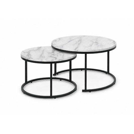 PERRY Coffee Table 2 in 1 - White Marble Grain