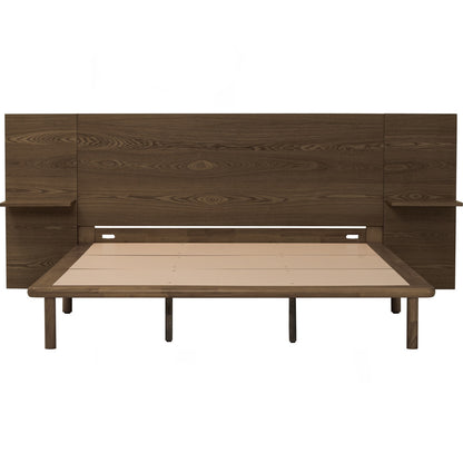 PLATO Bedframe With Side Table - Cocoa (Queen Size)