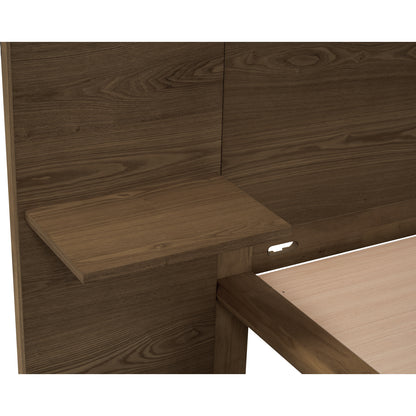PLATO Bedframe With Side Table - Cocoa (Queen Size)