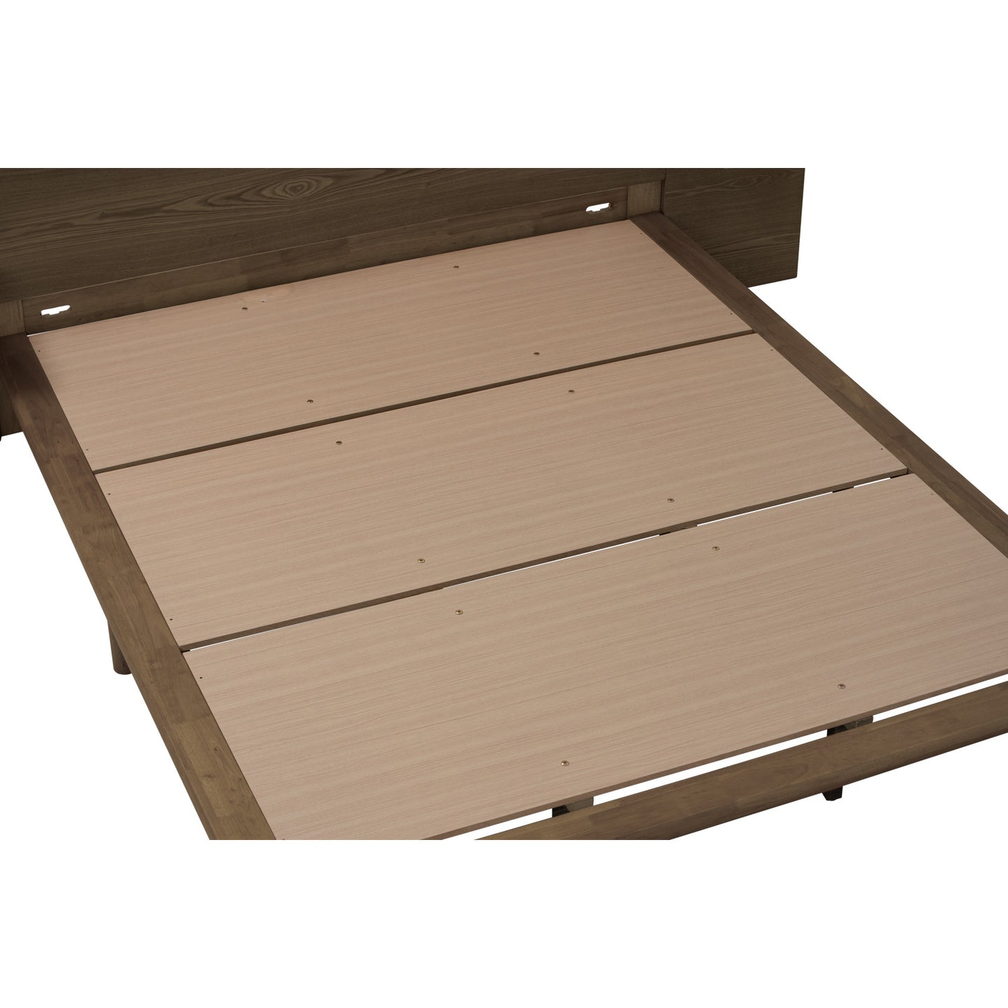 PLATO Bedframe With Side Table - Cocoa (Queen Size)