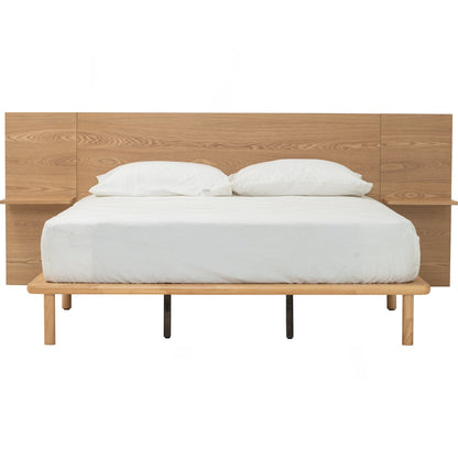 PLATO Bedframe With Side Table - Natural (Queen Size)