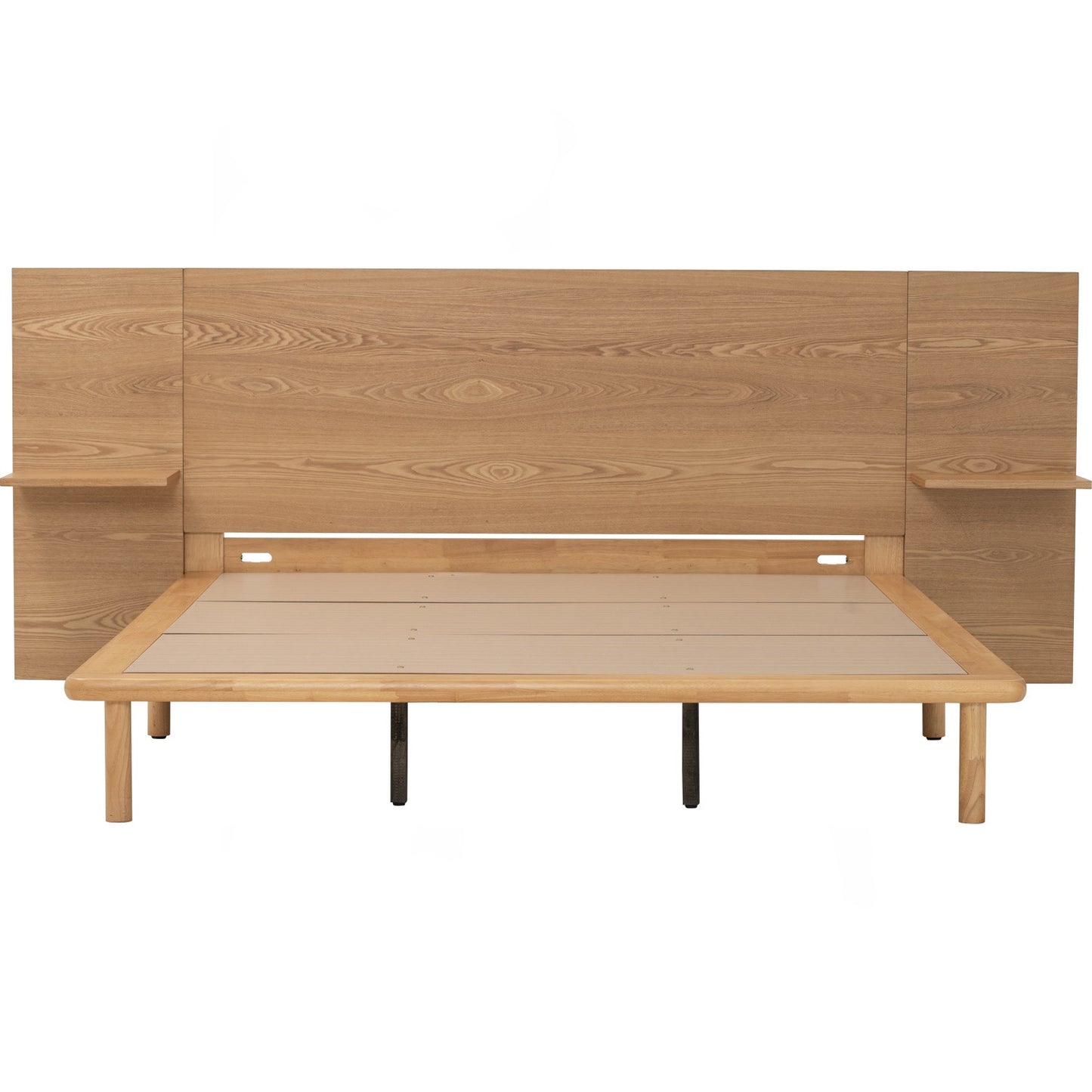 PLATO Bedframe With Side Table - Natural (Queen Size)