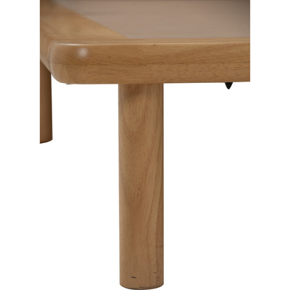 PLATO Bedframe With Side Table - Natural (Queen Size)