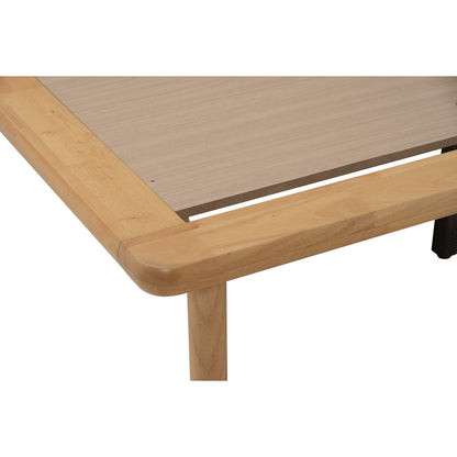 PLATO Bedframe With Side Table - Natural (Queen Size)