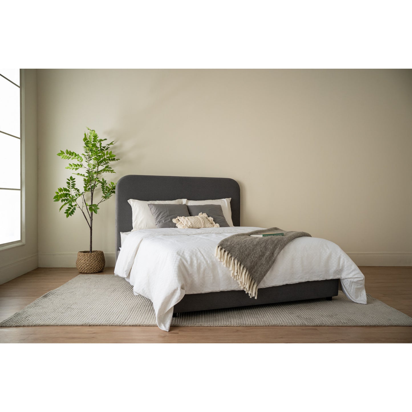 PONYO Bedframe - Dark Grey (Queen Size)