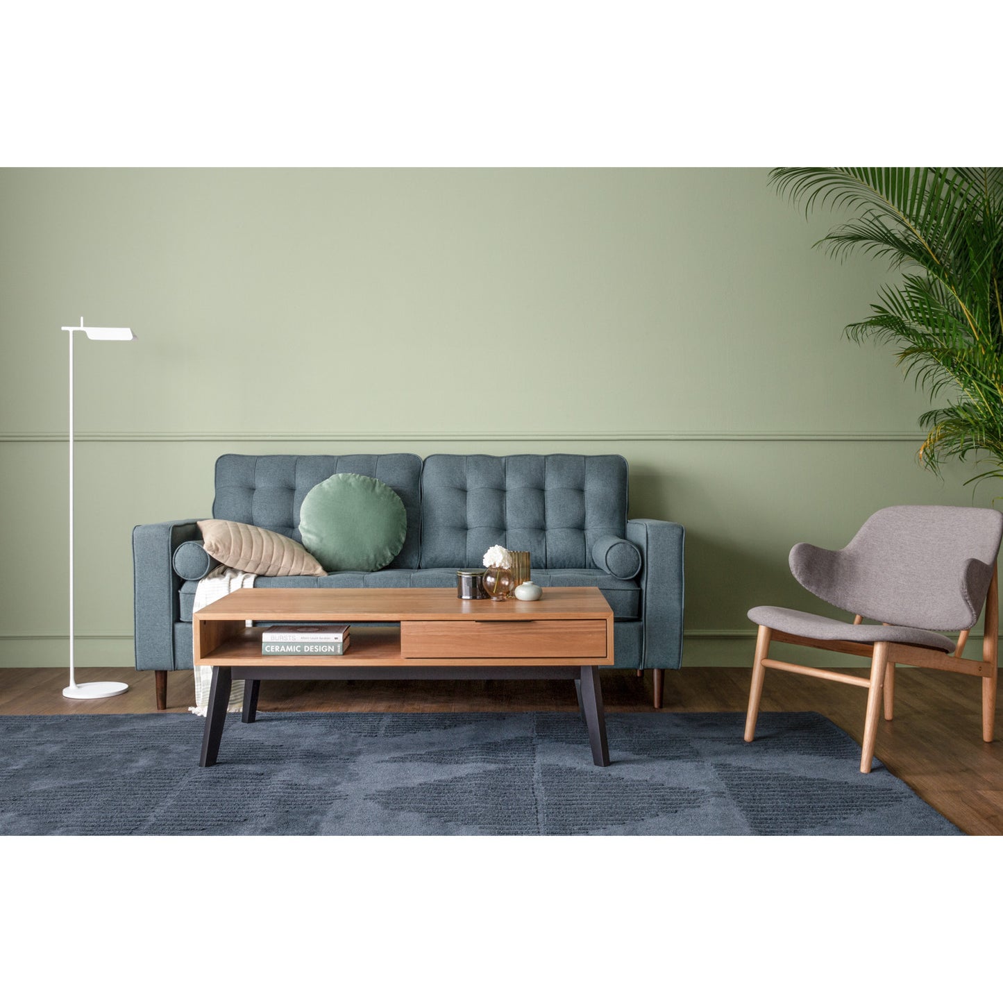 ROYCE 3 Seater Sofa - Nile Green