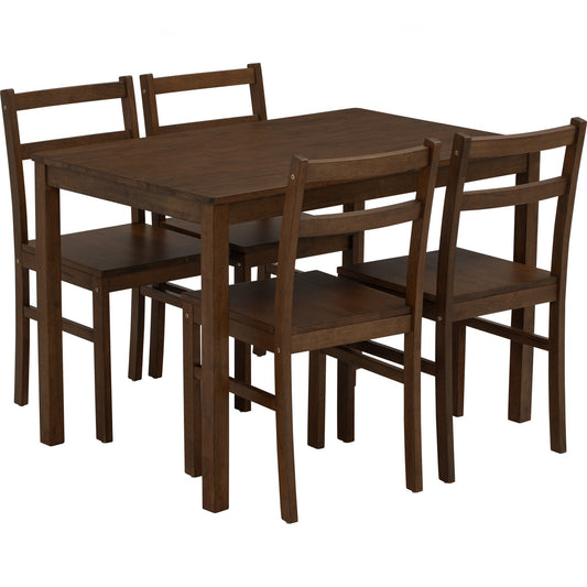 RIVAH Dining Set ( 1 Table + 4 Chair ) - Cocoa