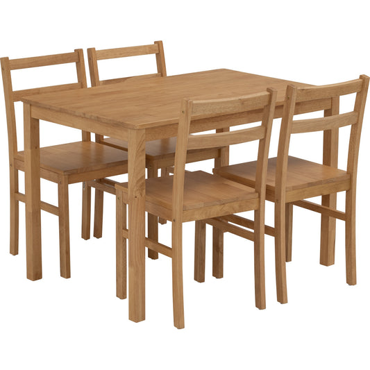 RIVAH Dining Set ( 1 Table + 4 Chair ) - Natural