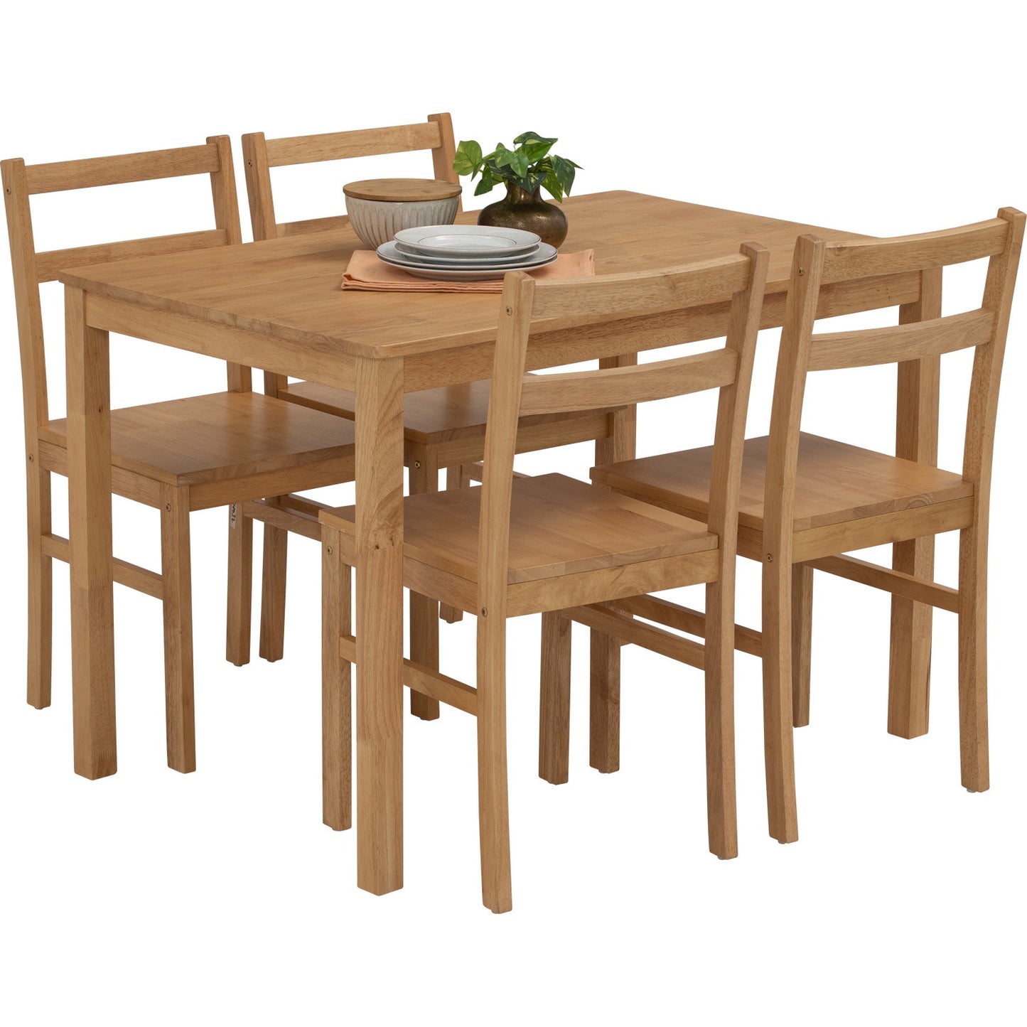 RIVAH Dining Set ( 1 Table + 4 Chair ) - Natural