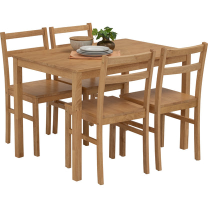 RIVAH Dining Set ( 1 Table + 4 Chair ) - Natural