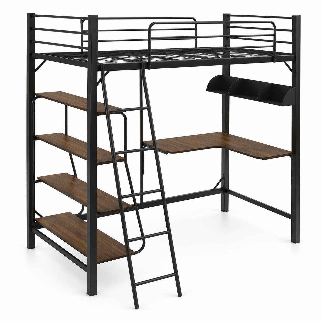 ROCCO Metal Bedframe With Desk & Shelving