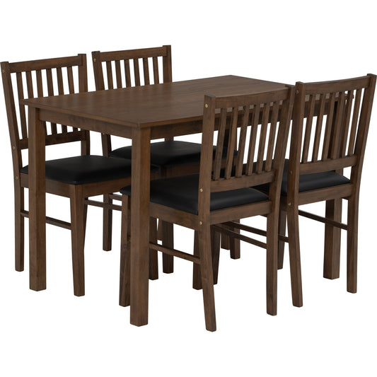 RUNE Dining Set ( 1 Table + 4 Chair ) - Cocoa