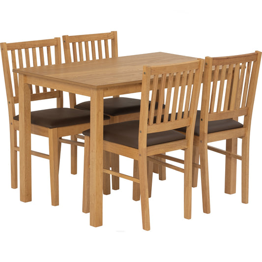 RUNE Dining Set ( 1 Table + 4 Chair ) - Natural