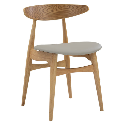 TRICIA Dining Chair - Natural Frame, Cream Seat